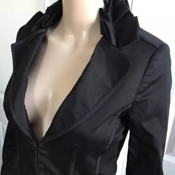 Woman Blazer, Black Business Blazer, Ruffles, Jacket, White House Black Market - Picture 11 of 16
